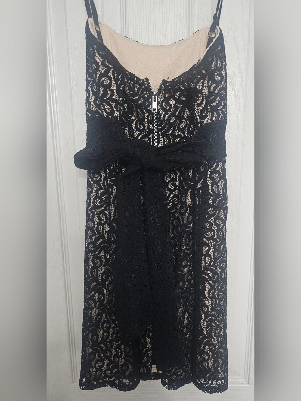 BE COOL Black Lace Strapless Cocktail Dress SIZE large - Picture 6 of 11